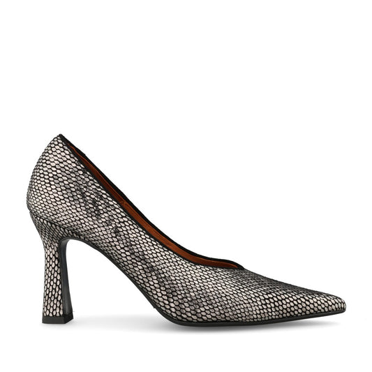 Ladies 3307 High Heel Court Shoe In Pewter