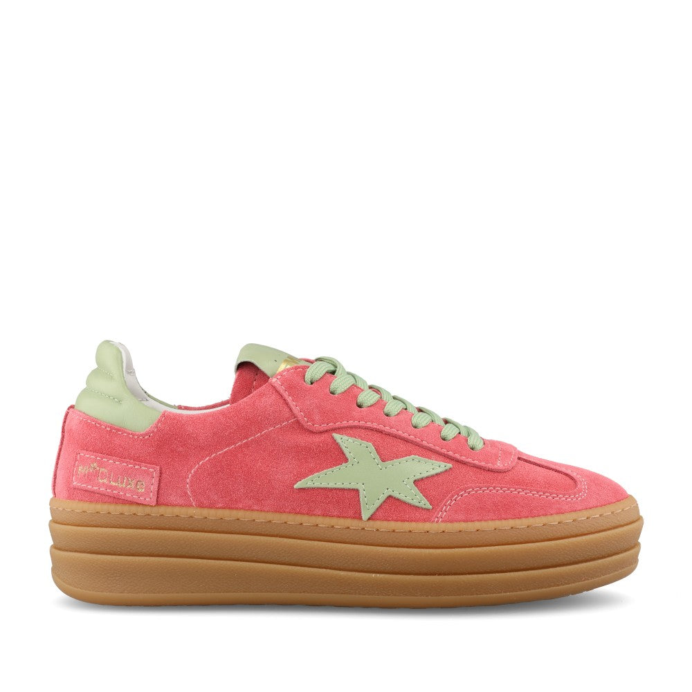 Ladies 526r-153 Laced Trainer In Pink