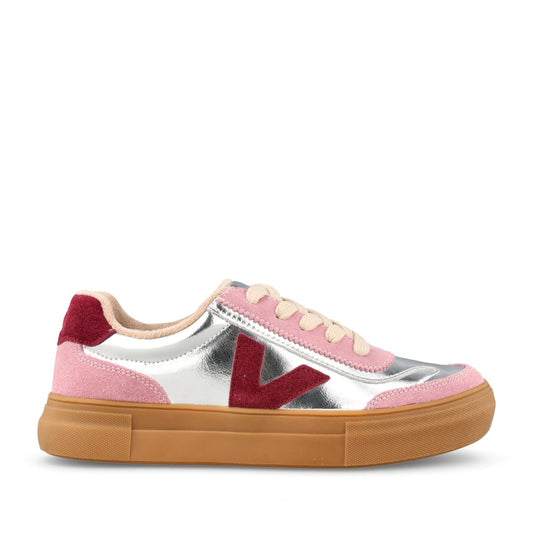 Ladies Eighty Laced Trainer In Pink