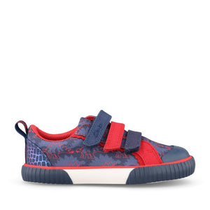 Boys Foxing Trim  K Navy/red Canvas Shoe In Kids G Fit