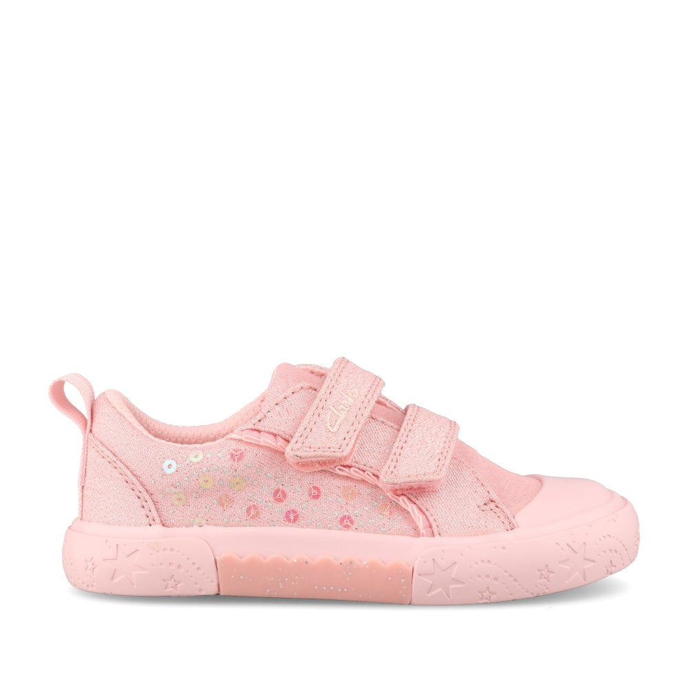 Girls Foxing Gleam T Pink Canvas Shoe In Kids G Fit