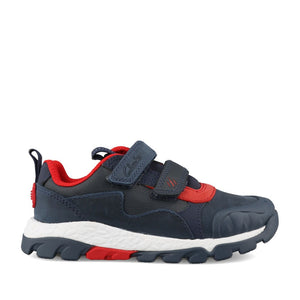 Boys Steggy2 Track K Navy & Red Leather Shoe In Kids G Fit