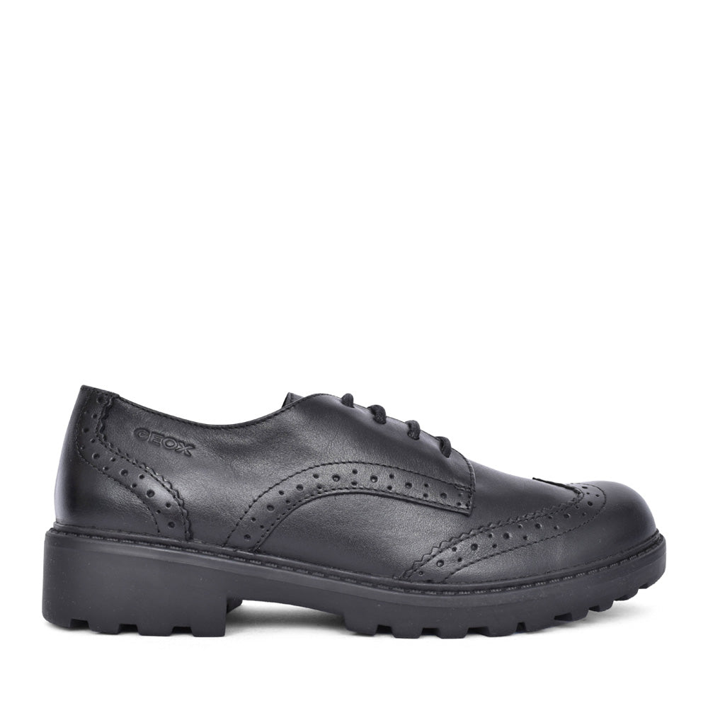 Girls Casey J6420n Laced Shoe For Girls In Blk Leather