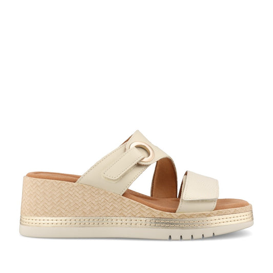 Ladies Kidiki Cove D-fit Leather Sandal In Cream
