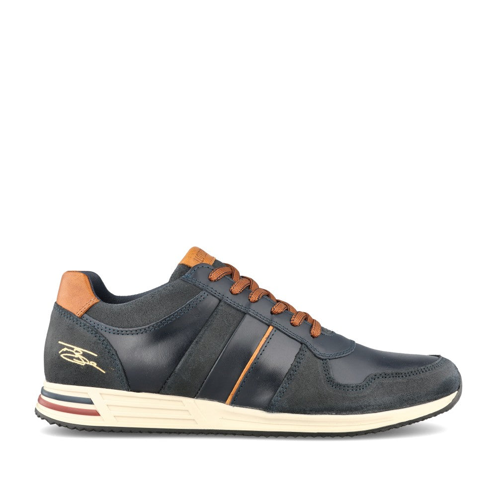 Mens Skelton Laced Trainer In Navy
