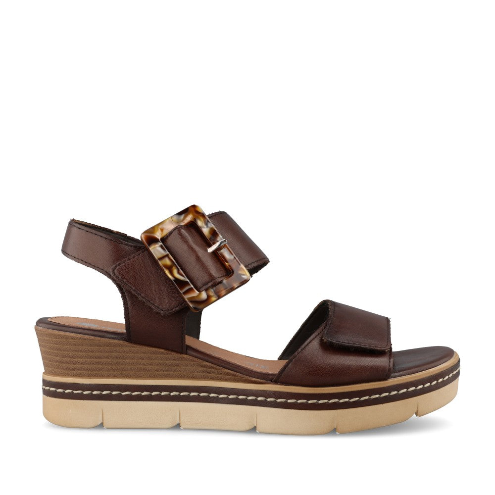 Ladies D2l53 Wedge Sandal In Dark Brown