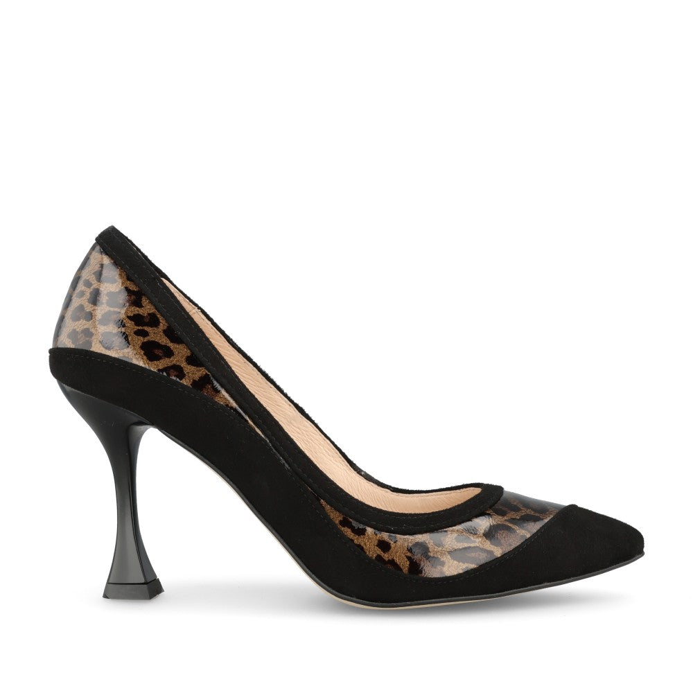 Ladies 7993 High Heel Court Shoe In Leopard