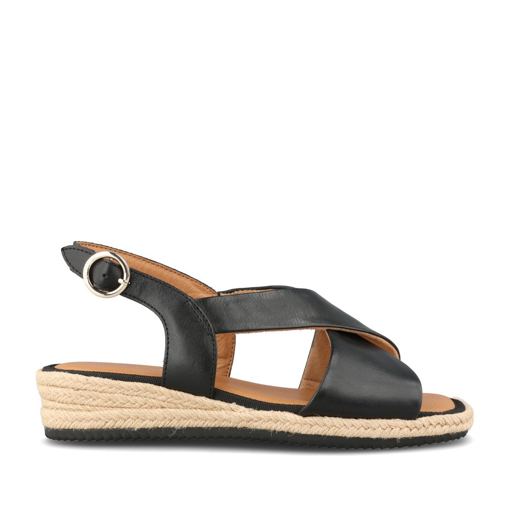 Ladies 8-88209 Low Heel Wedge Sandal In Black