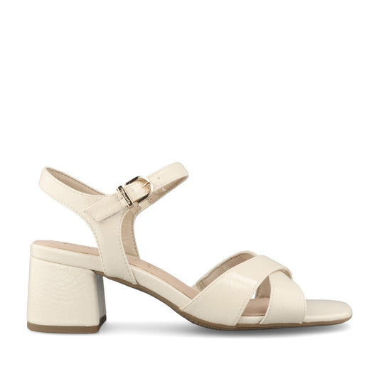 Ladies 8-88322 Block Heel Sandal In Ivory