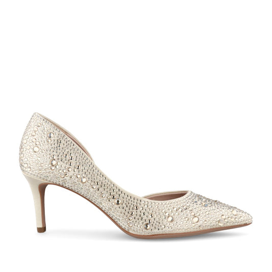 Ladies 1-22457 Mid Heel Court Shoe In Pearl