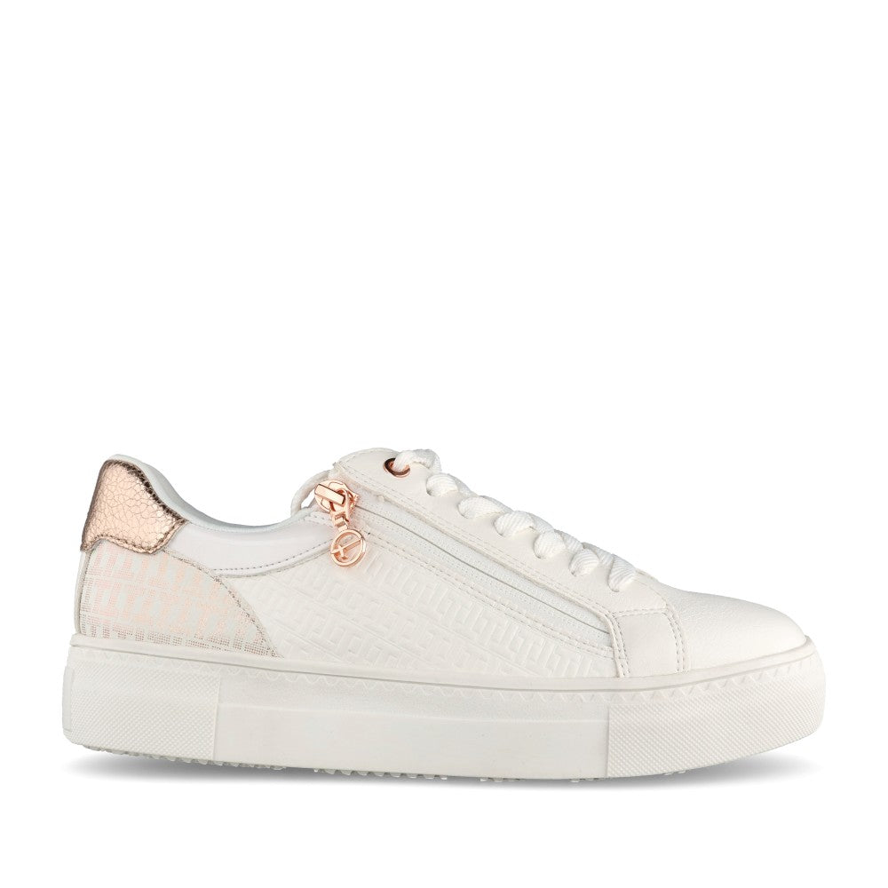 Ladies 1-23313 Laced Trainer In White