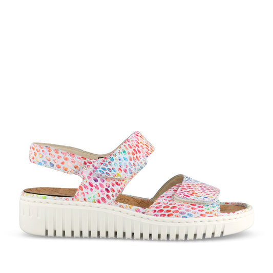 Ladies 955001 Willow H-fit Sandal In White Multi