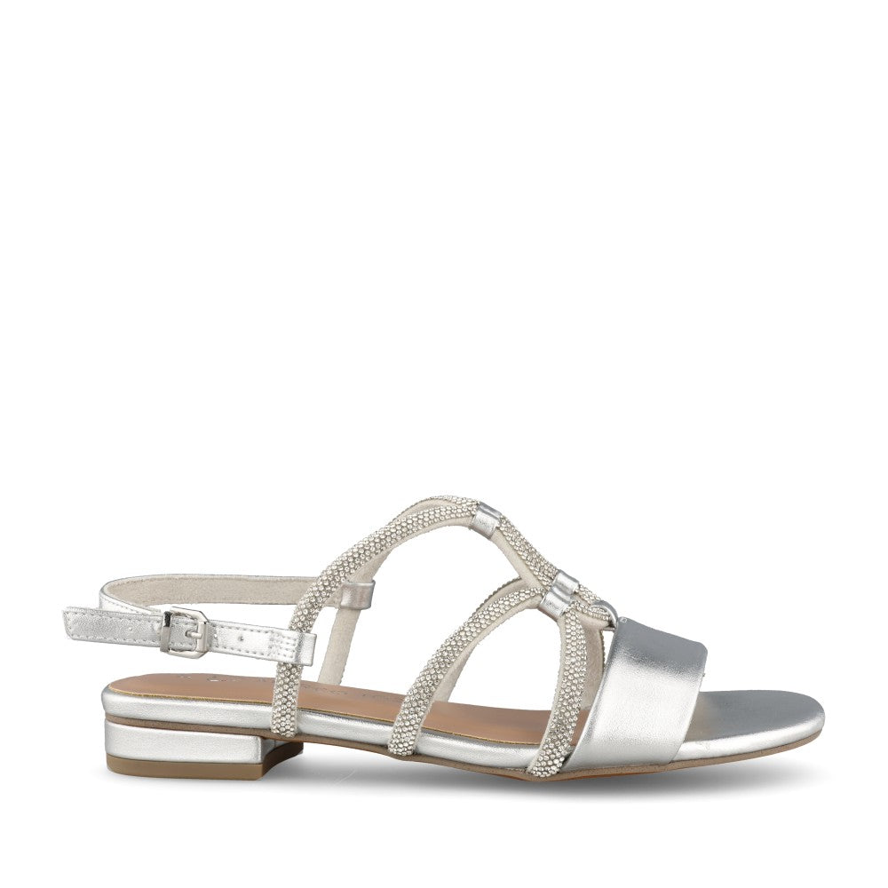 Ladies 2-28101 Sling Back Sandal In Silver