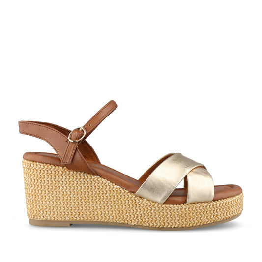Ladies 2-28397 Wedge Sandal In Gold