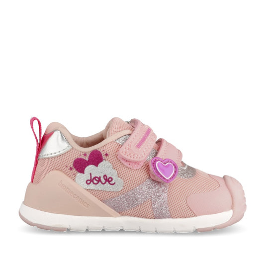 Girls 262133-a032 Double Velcro Shoe In Rose