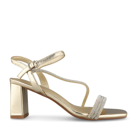 Ladies Willowdale Medium Heel Sandal In Gold