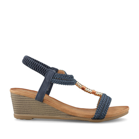 Ladies Jlh535 Florence Wedge Sandal In Navy