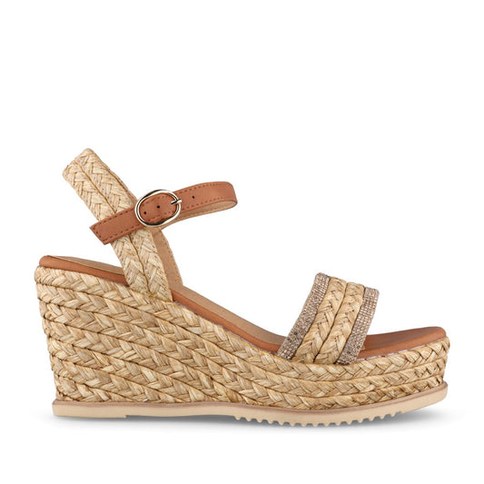 Ladies Domino Jly252 Wedge Sandal In Camel