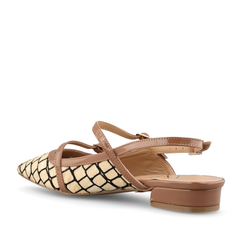 Ladies Watermelon Sling Back Shoe In Beige Multi