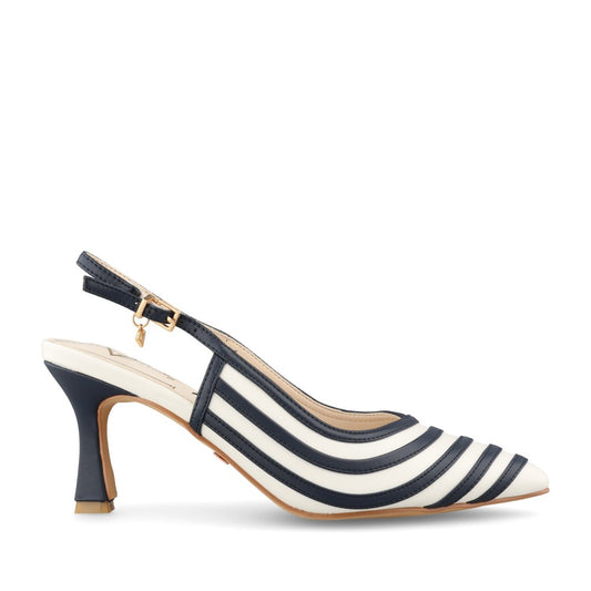 Ladies Holiday Road Medium Heel Slingback Shoe In Navy