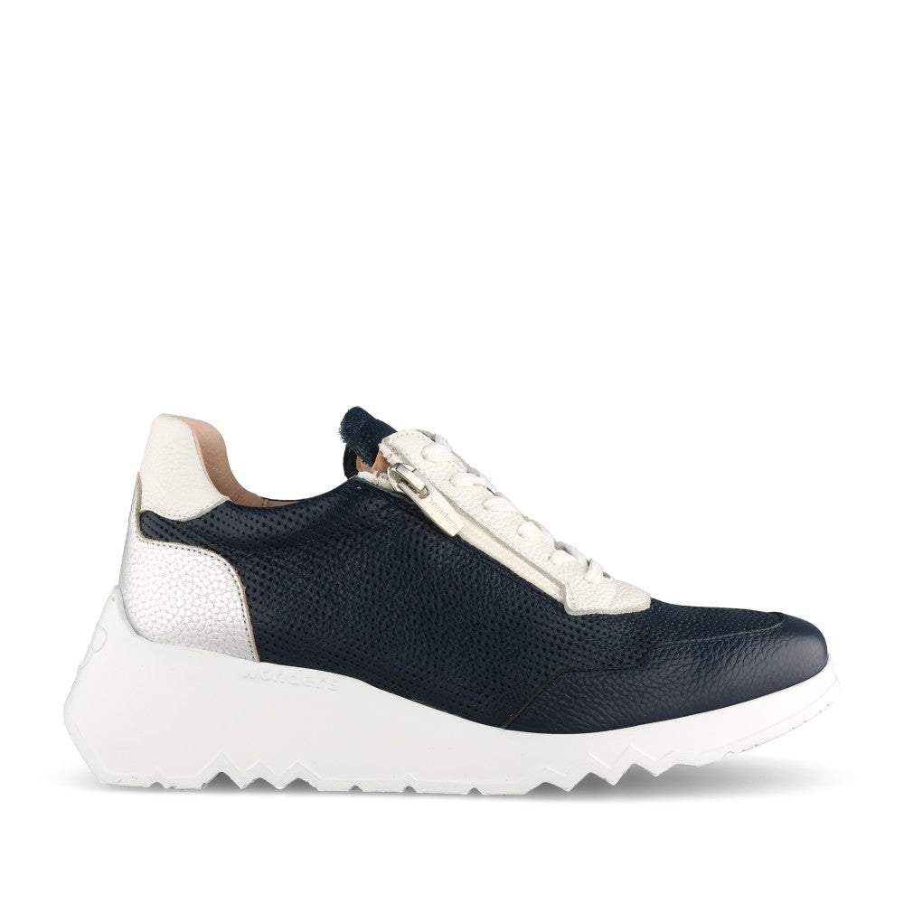 Ladies E-6771 Laced Trainer In Navy