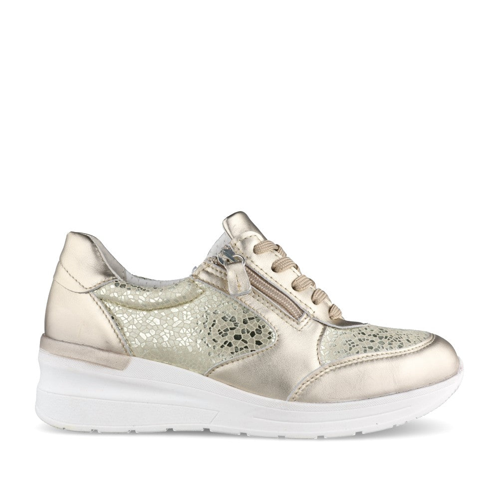 Ladies 75159g Cockatoo  Laced Trainer In Gold
