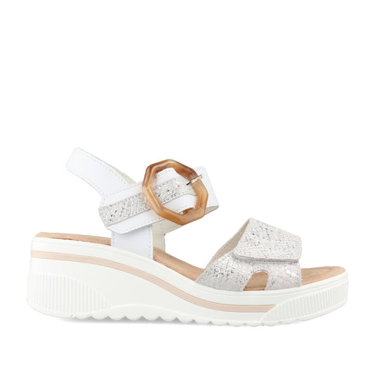 Ladies T42-203 Wedge Sandal In Silver