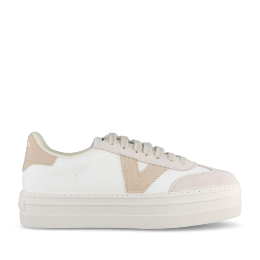 Ladies 1092173 Barcelona Laced Trainer In Beige