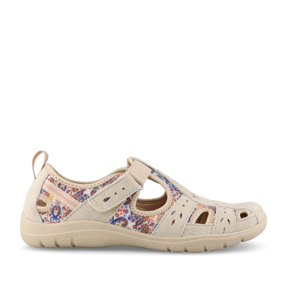 Ladies Cleveland 41321 Cut Out Shoe In Beige Multi