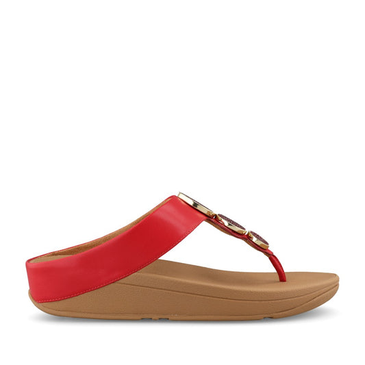 Ladies Hj1-d47 Halo Metallic Toe-post Sandal In Berry