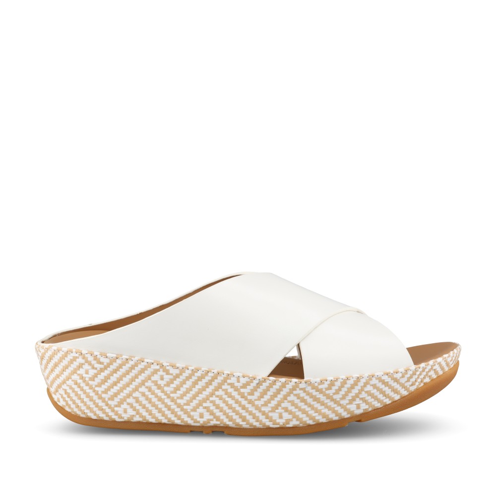 Ladies A4p-194 Lulu Lux Cross Slides In White