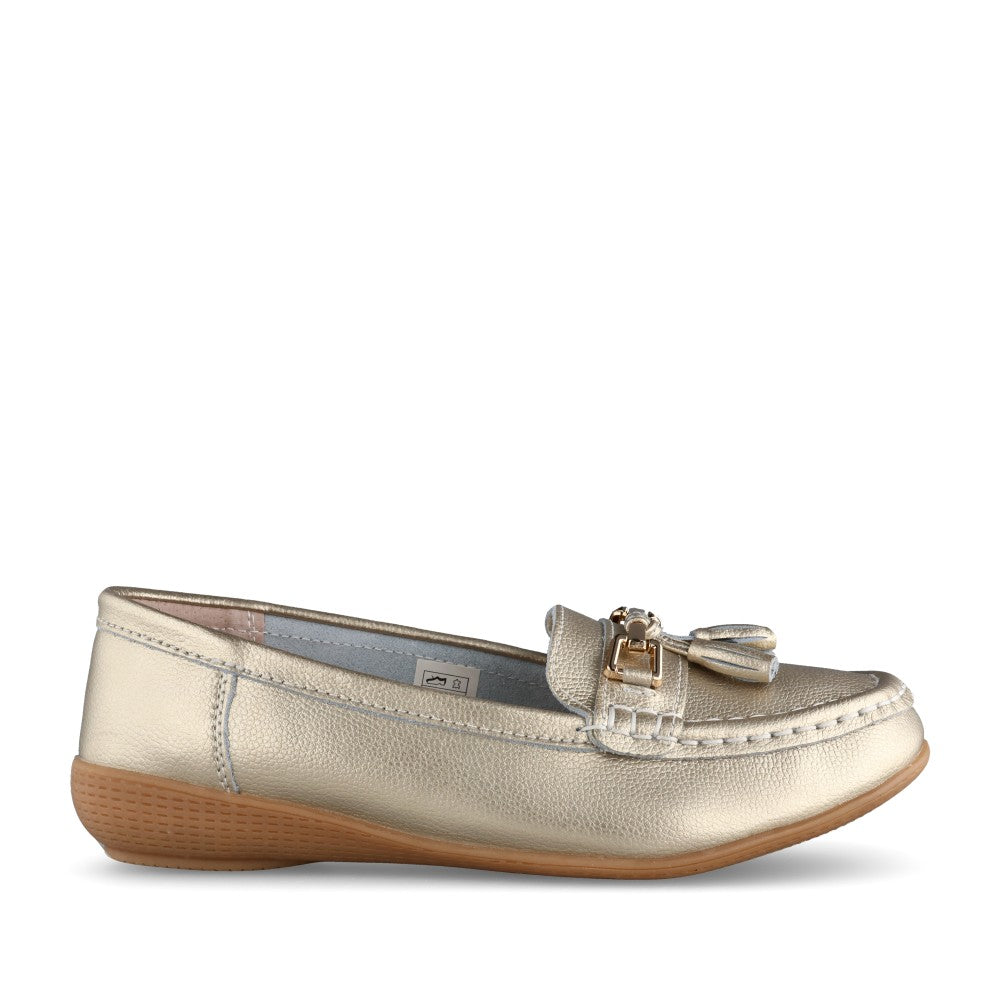 Ladies Nautical Slip-on Shoe In Gold