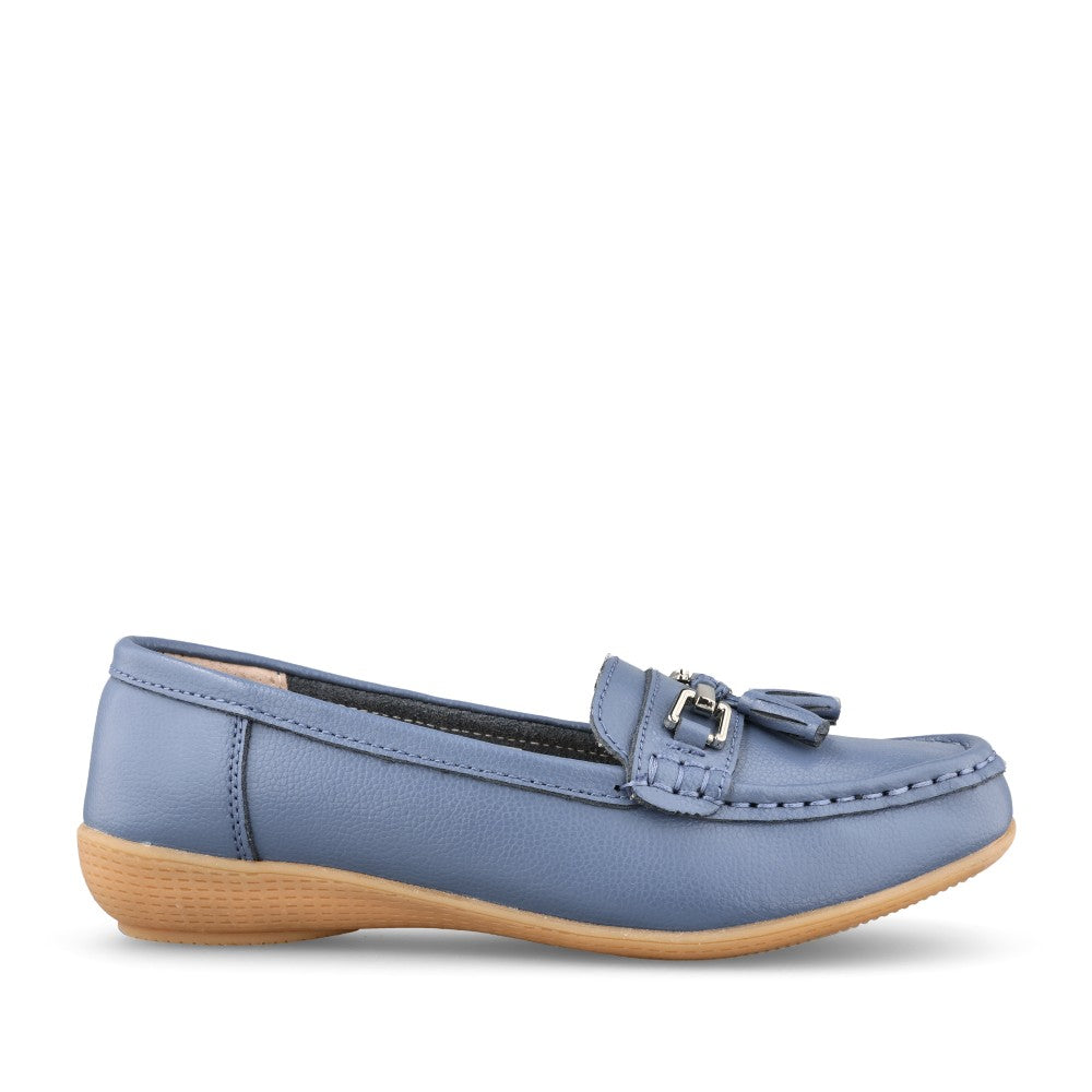 Ladies Nautical Slip-on Shoe In Dark Blue