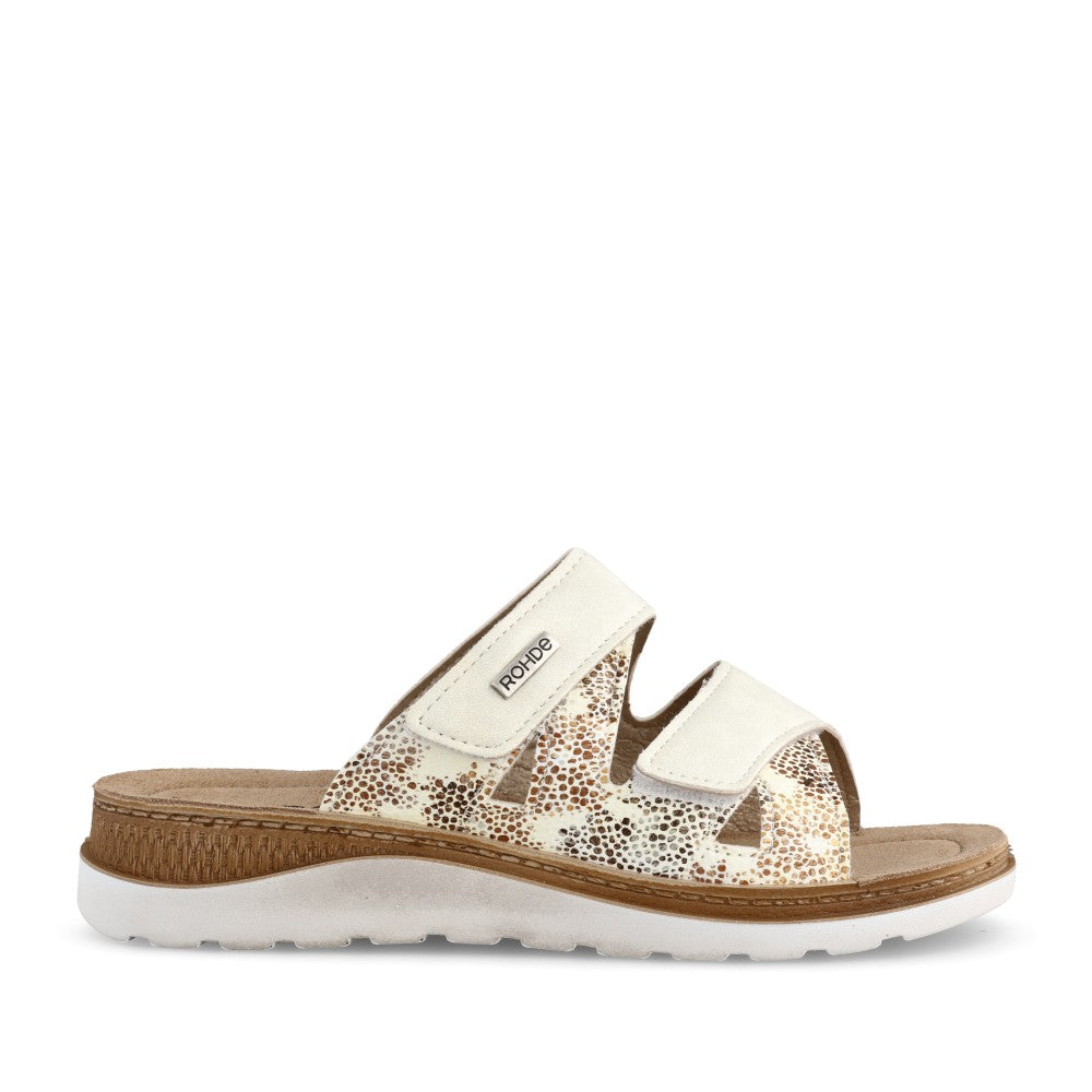 Ladies 1302 Velcro Mule In Ivory