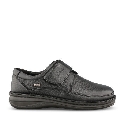 Mens P-3708 Extra Wide Velcro Shoe In Black
