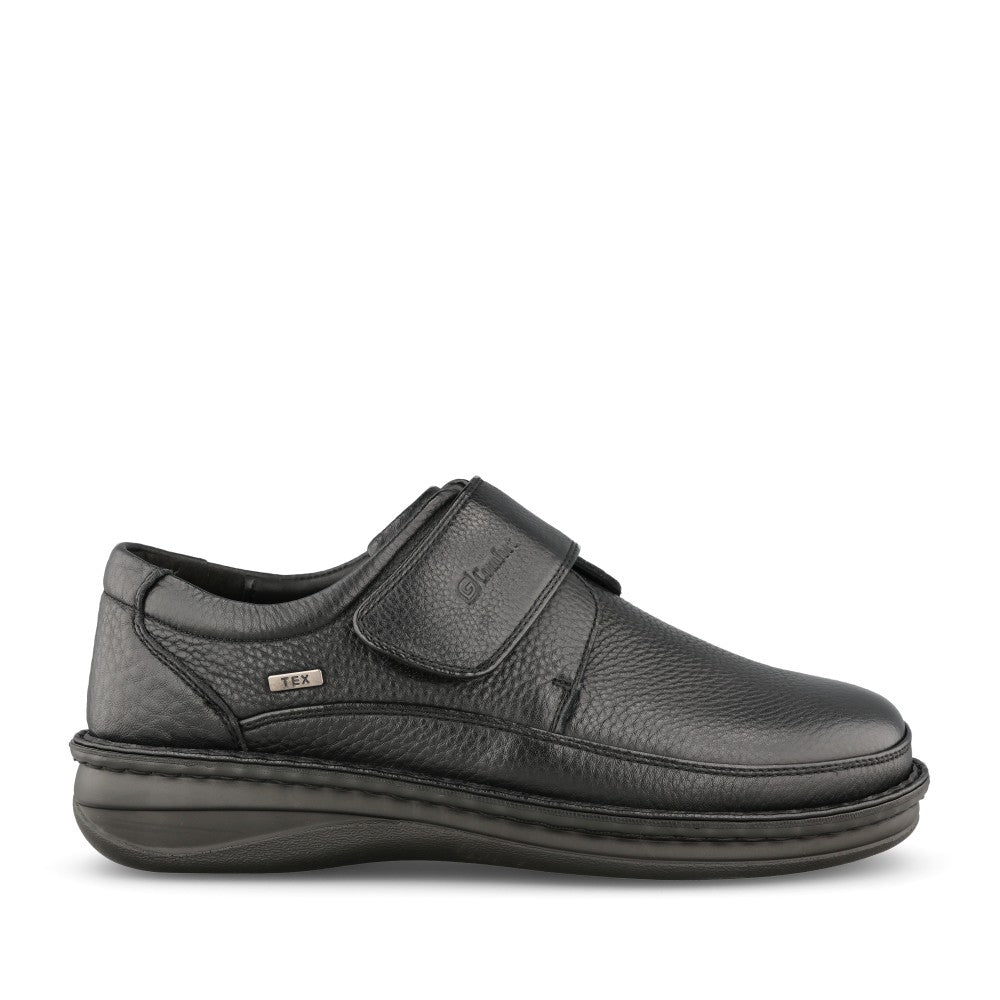Mens P-3708 Extra Wide Velcro Shoe In Black