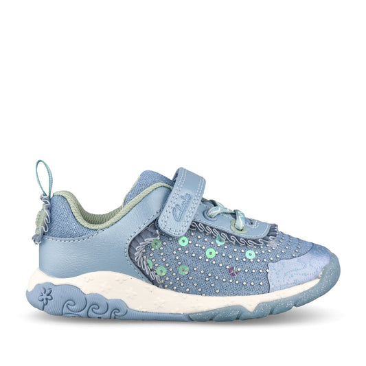 Girls Tidal Wish Denim Combi Velcro Trainer In Kids F Fit