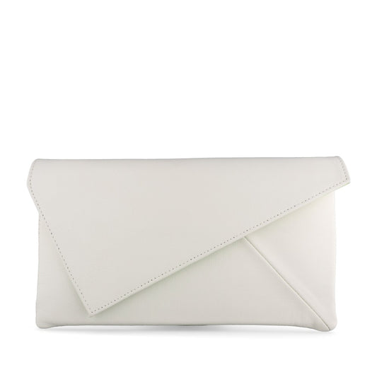 Ladies 905 Envelope Clutch Bag In Cream