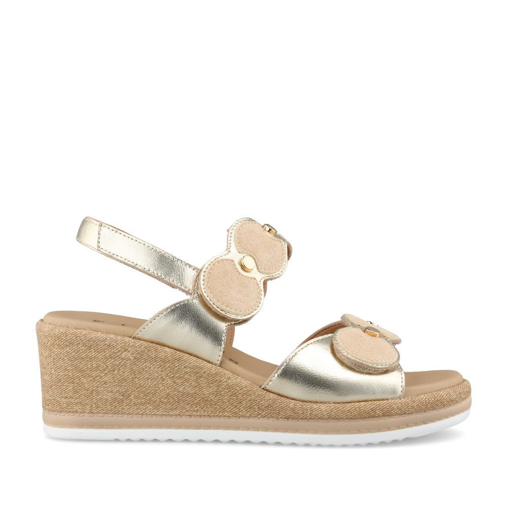 Ladies 53292 Wedge Sandal In Gold