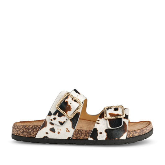 Ladies Seydi Double Strap Mule Sandal In Cow