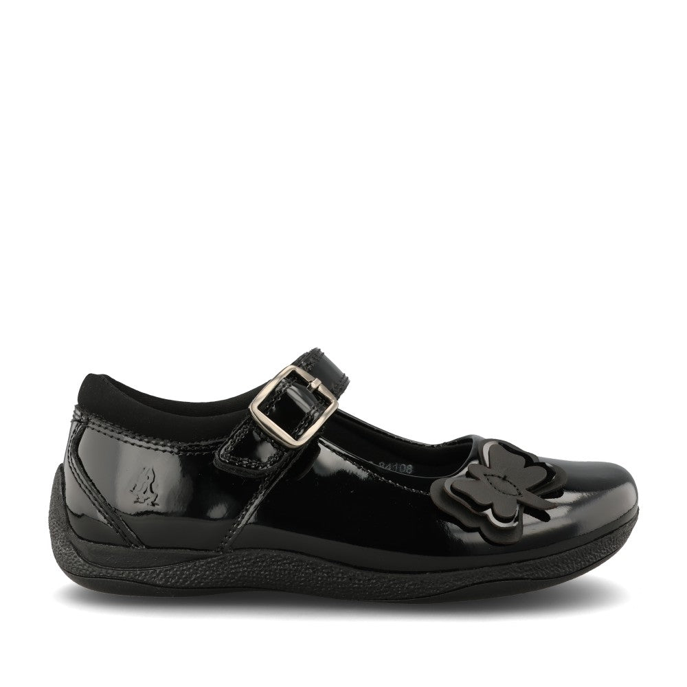 Girls Julie Patent Leather Velcro Shoe In Blk Patent