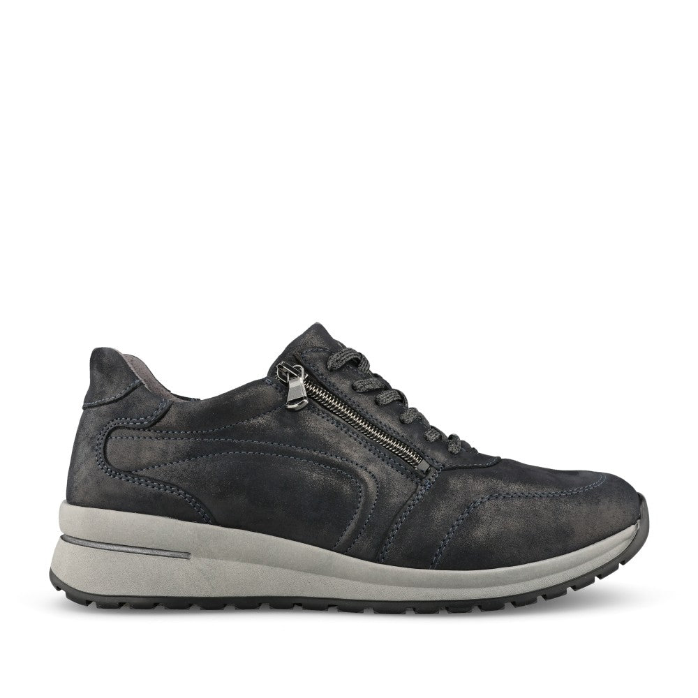 Ladies 928002 Inessa H-fit Laced Trainer In Navy