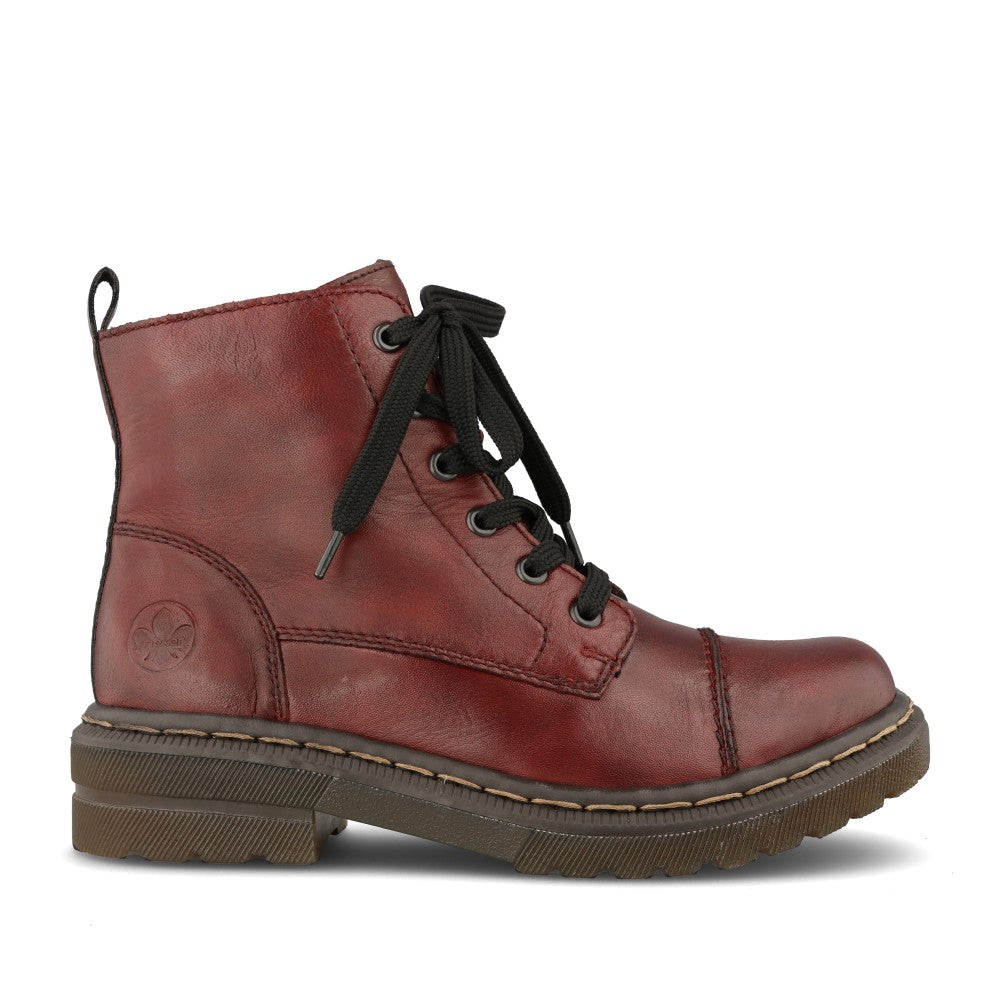 Rieker Ladies 78202 Lace Boot In Red