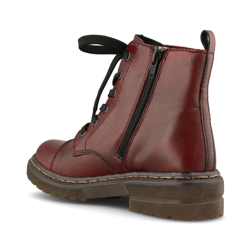 Rieker Ladies 78202 Lace Boot In Red