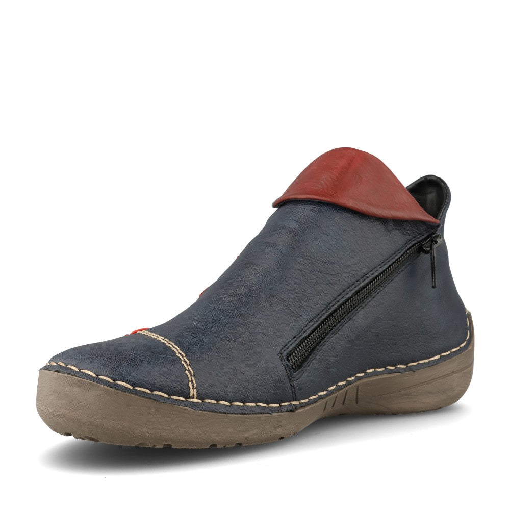 Rieker Ladies 72581 Ankle Boot In Blue