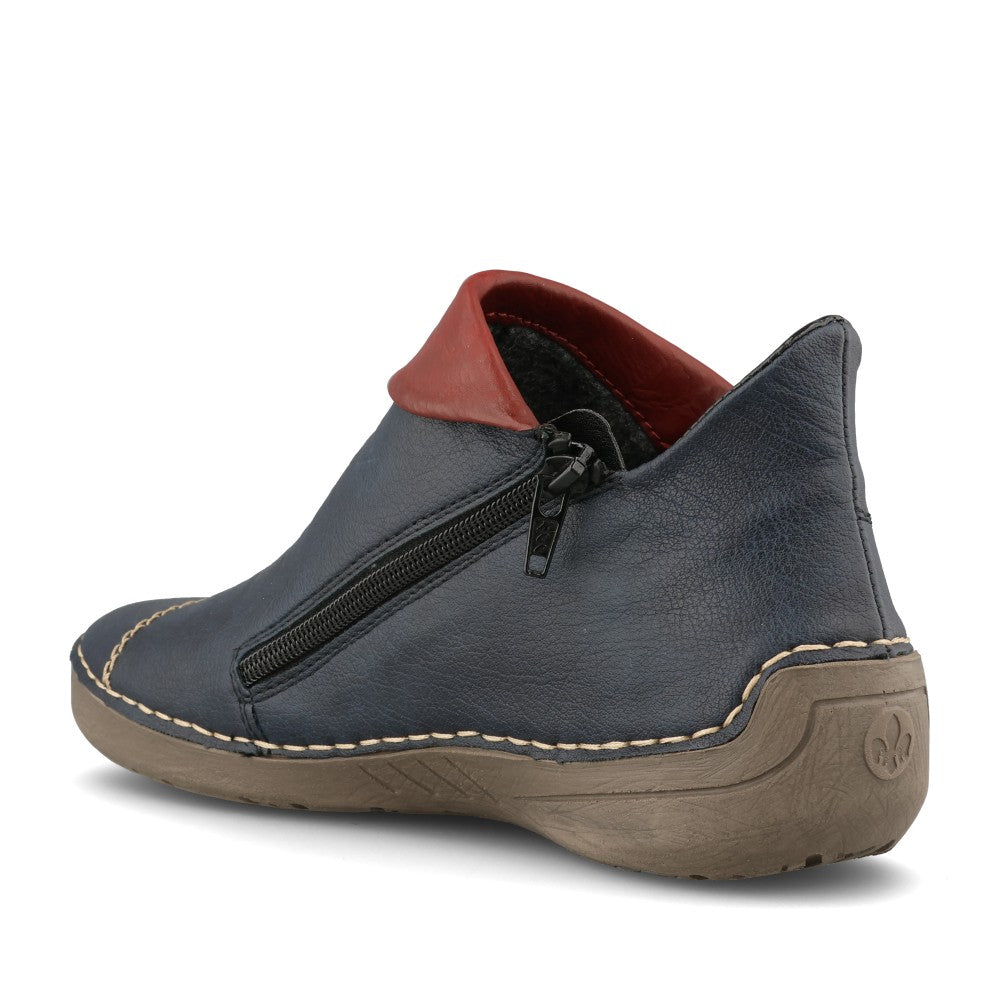 Rieker Ladies 72581 Ankle Boot In Blue