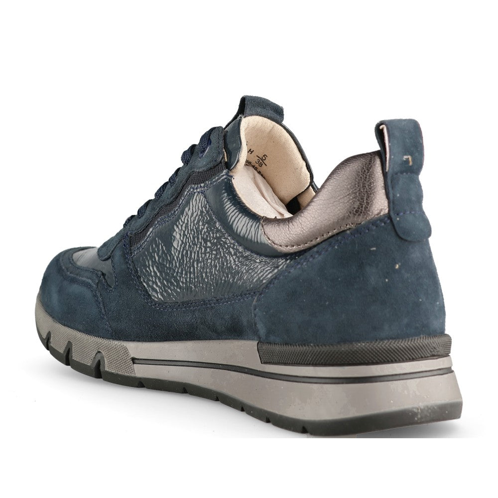 Caprice Ladies 9-23756 Laced Trainer In Navy